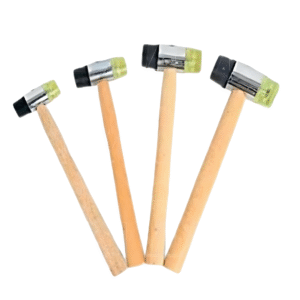 Double Head Plastic and Polyurethane Hammer, Soft Face Hammer with Two Sides, Black and Yellow.